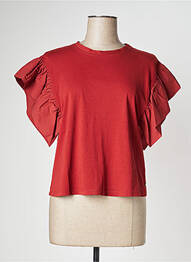 Top tissage jersey manches courtes marron MÊME ROAD femme