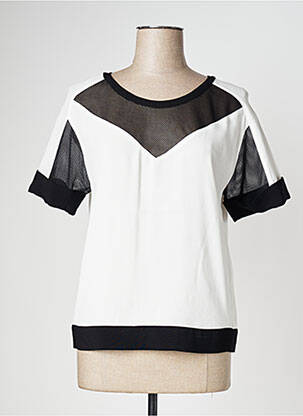 T-shirt coupe droite manches courtes blanc IKKS femme