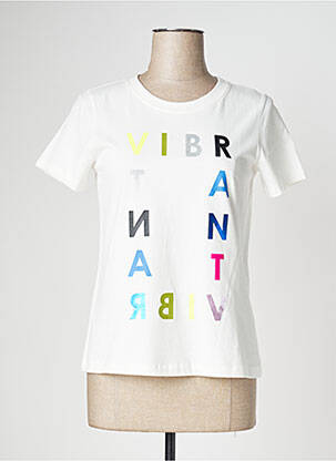 Top tissage jersey manches courtes blanc MARC CAIN femme