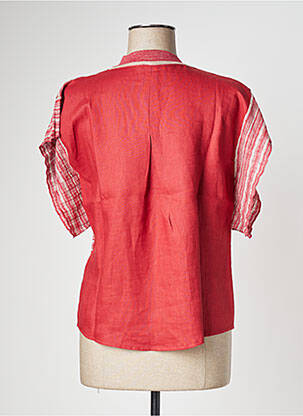 Top tissage jersey manches courtes rouge CINZIA CALDI femme