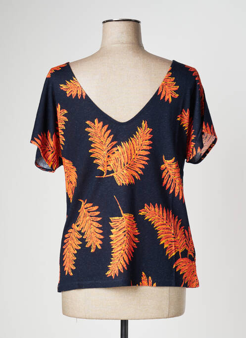 Top tissage jersey manches courtes bleu NICE THINGS femme