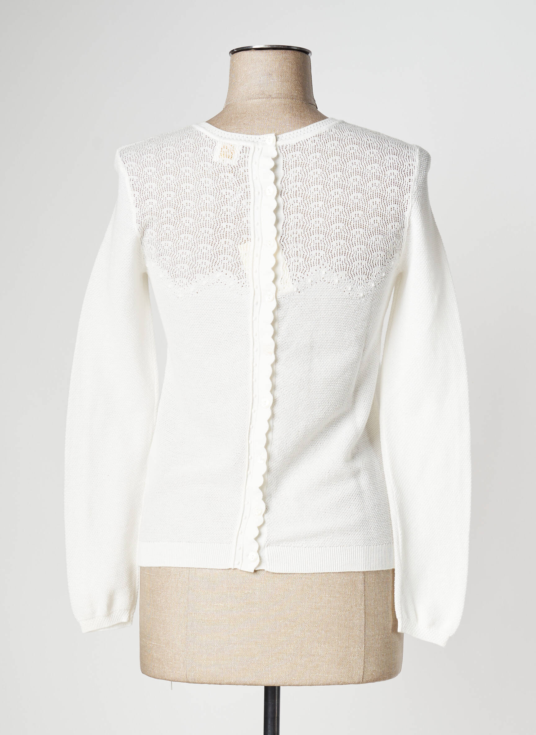 Pull Maille Ajourée Blanc Des Petits Hauts Femme 2346778-blanc0