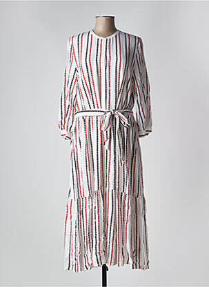 Robe mi-longue manches 3/4 manches 3/4 beige TOMMY HILFIGER femme
