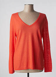 Pull stretch manches longues orange DES PETITS HAUTS femme