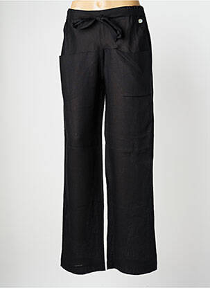 Pantalon droit tissage popeline taille normale noir CINZIA CALDI femme