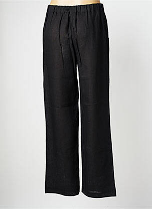 Pantalon droit tissage popeline taille normale noir CINZIA CALDI femme