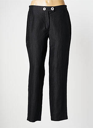 Pantalon droit tissage popeline taille normale noir BASLER femme