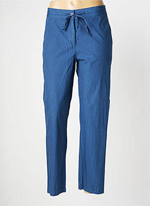 Pantalon droit tissage popeline taille normale bleu NICE THINGS femme