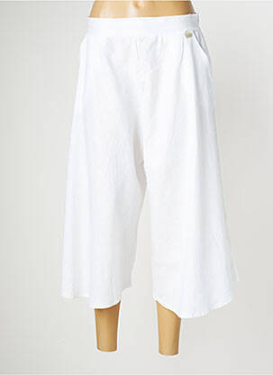 Pantacourt tissage popeline taille normale blanc CINZIA CALDI femme