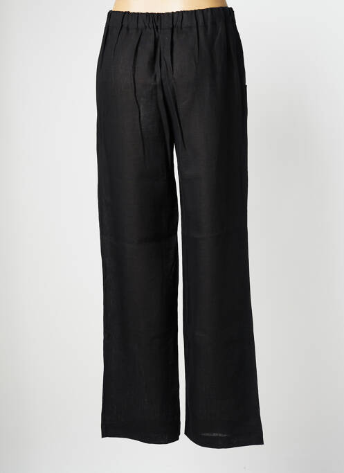 Pantalon droit tissage popeline taille normale noir CINZIA CALDI femme