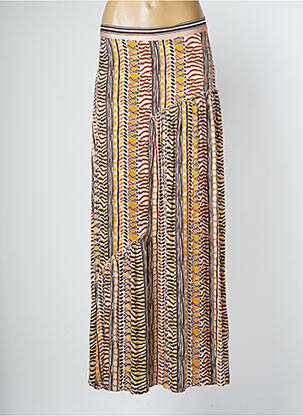 Jupe longue imprimé fantaisie marron CAROLINE BISS femme