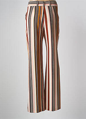 Pantalon large tissage crêpe taille haute marron CAROLINE BISS femme