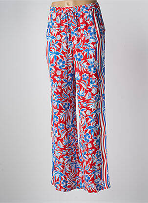 Pantalon droit taille élastique taille normale rouge TOMMY HILFIGER femme