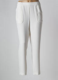 Pantalon droit tissage crêpe taille normale beige ZAPA femme