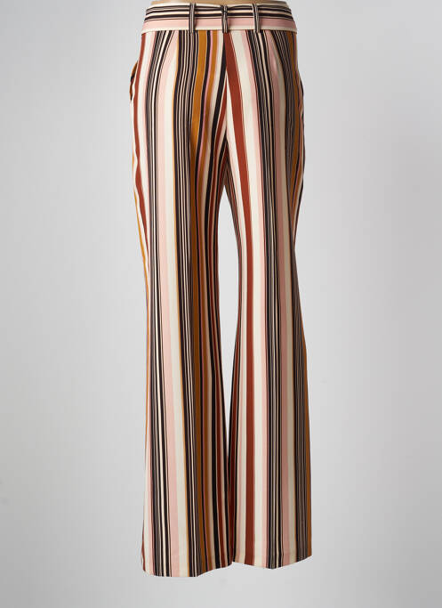 Pantalon large tissage crêpe taille haute marron CAROLINE BISS femme