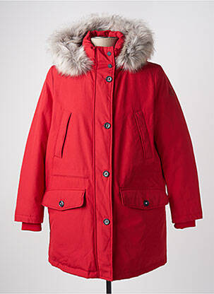 Parka poignets bords-côtes a capuche rouge TOMMY HILFIGER homme