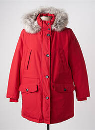 Parka poignets bords-côtes a capuche rouge TOMMY HILFIGER homme