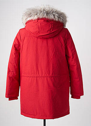 Parka poignets bords-côtes a capuche rouge TOMMY HILFIGER homme