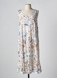 Robe mi-longue coupe fluide sans manche blanc MEY femme