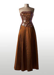 Robe longue marron GRAND SOIR pour femme seconde vue