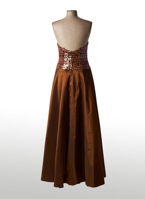 Robe longue marron GRAND SOIR pour femme