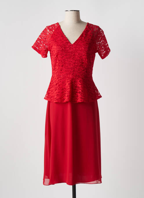 Robe mi-longue rouge FASHION NEW YORK pour femme