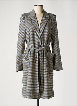 Manteau long coupe cintrée sans capuche bleu PAKO LITTO femme