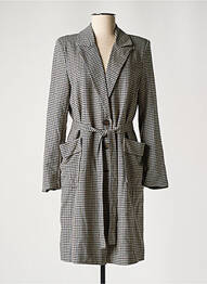 Manteau long coupe cintrée sans capuche bleu PAKO LITTO femme