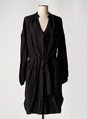 Robe mi-longue manches longues manches longues noir VINTAGE LOVE femme