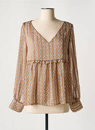 Blouse légère et transparente manches longues orange VINTAGE LOVE femme