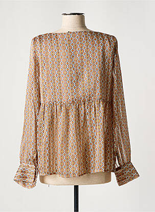 Blouse légère et transparente manches longues orange VINTAGE LOVE femme