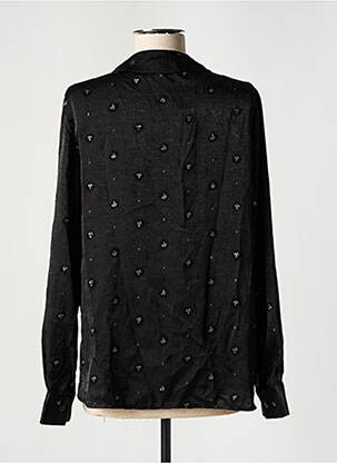 Blouse poignets boutonnés avec fente manches longues noir VINTAGE LOVE femme