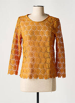 Top coupe cintrée manches 3/4 orange ANDY & LUCY femme