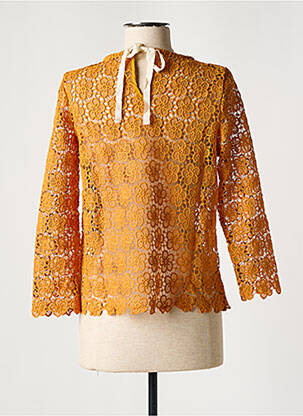 Top coupe cintrée manches 3/4 orange ANDY & LUCY femme