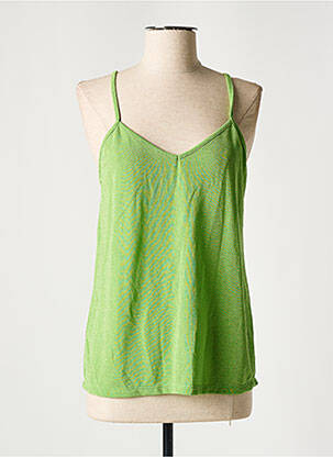 Top stretch fines bretelles vert PAKO LITTO femme