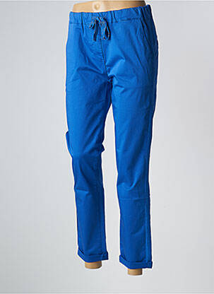 Pantalon chino broderie galons latéraux taille normale bleu PAKO LITTO femme
