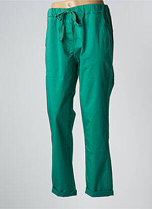 Pantalon chino broderie galons latéraux taille normale vert PAKO LITTO femme