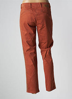 Pantalon chino broderie galons latéraux taille basse orange PAKO LITTO femme