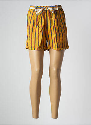 Short coupe droite taille haute orange PAKO LITTO femme