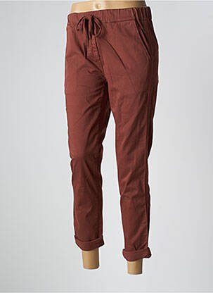 Pantalon chino broderie galons latéraux taille normale marron PAKO LITTO femme