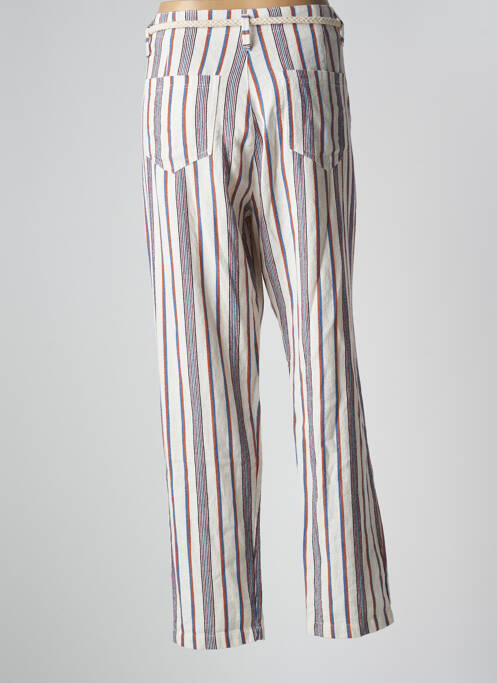 Pantalon droit tissage crêpe taille haute beige PAKO LITTO femme