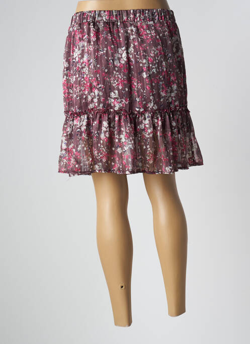 Jupe courte violet LES PETITES FLEURS pour femme
