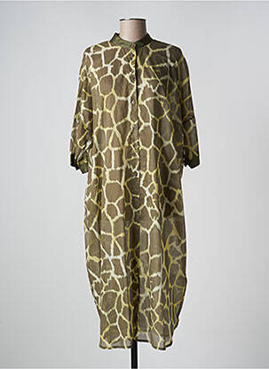 Robe mi-longue manches 3/4 manches 3/4 vert ELEONORA AMADEI femme