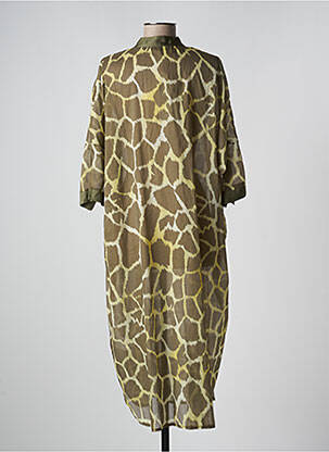 Robe mi-longue manches 3/4 manches 3/4 vert ELEONORA AMADEI femme