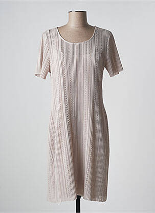 Robe mi-longue manches courtes manches courtes beige EVA KAYAN femme