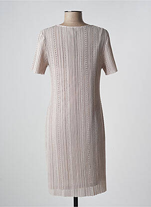Robe mi-longue manches courtes manches courtes beige EVA KAYAN femme