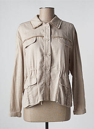 Veste casual poches beige EVA KAYAN femme