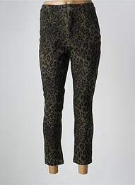 Pantalon 7/8 stretch taille normale vert DAPHNEA femme