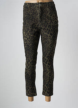 Pantalon 7/8 stretch taille normale vert DAPHNEA femme