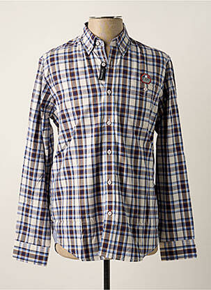 Chemise manches longues manches longues bleu DELAHAYE homme
